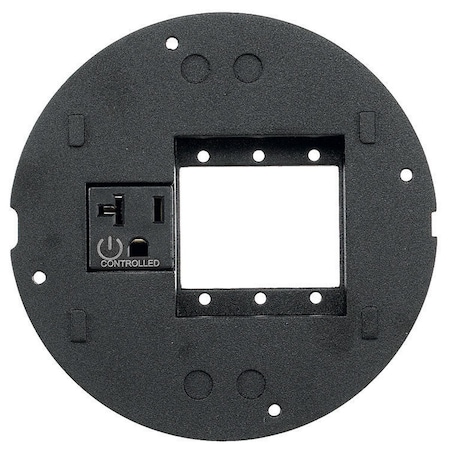 Hubbell Wiring Device-Kellems SystemOne, Sub-Plate, Recessed Opening for (3) FSR IPS or Extron Single MAAP Series Adapter Plates, Controlled Single 20A, 125V Receptacle, Black S1SPEXT1C